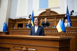 Виступ Спікерки Сеймасу Литовської Республіки Вікторії Чмілітє-Нільсен у Верховній Раді України, 18 червня 2024 року