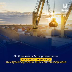 Дмитро Соломчук: за 11 місяців роботи українського морського коридору ним транспортовано 40,6 млн тон зернових