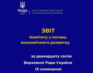 Комітет з питань економічного розвитку про підсумки роботи за період дванадцятої сесії