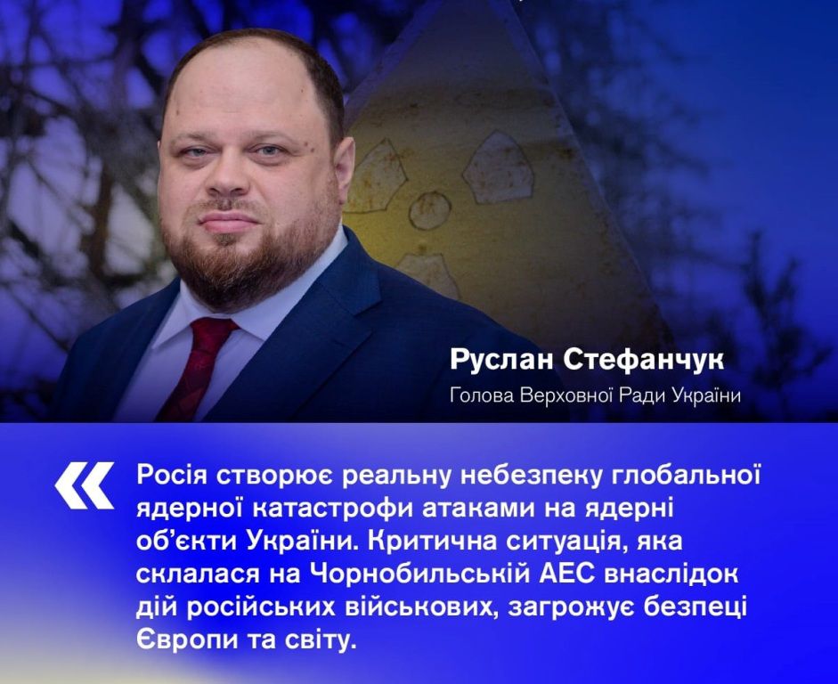 Світ має допомогти Україні усунути загрозу ядерної катастрофи