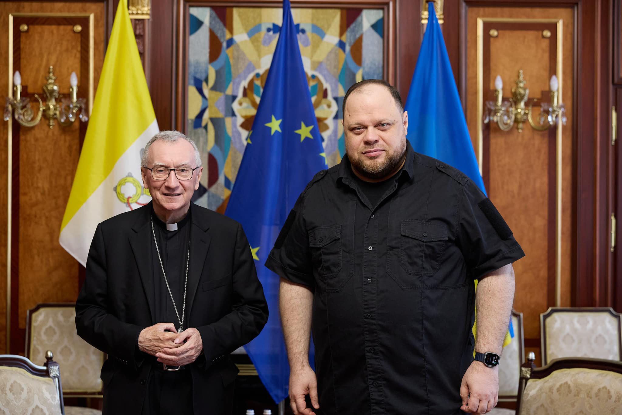 Руслан Стефанчук зустрівся з Державним секретарем Святого Престолу кардиналом П’єтро Пароліном