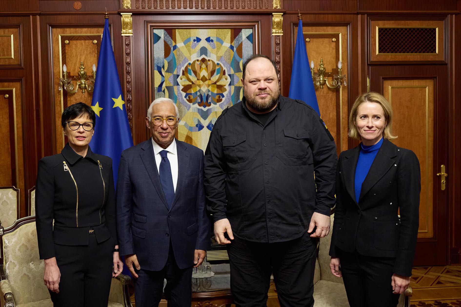 Керівництво Верховної Ради України, представники фракцій та депутатських груп зустрілися із Антоніу Коштою, Каєю Каллас та Мартою Кос