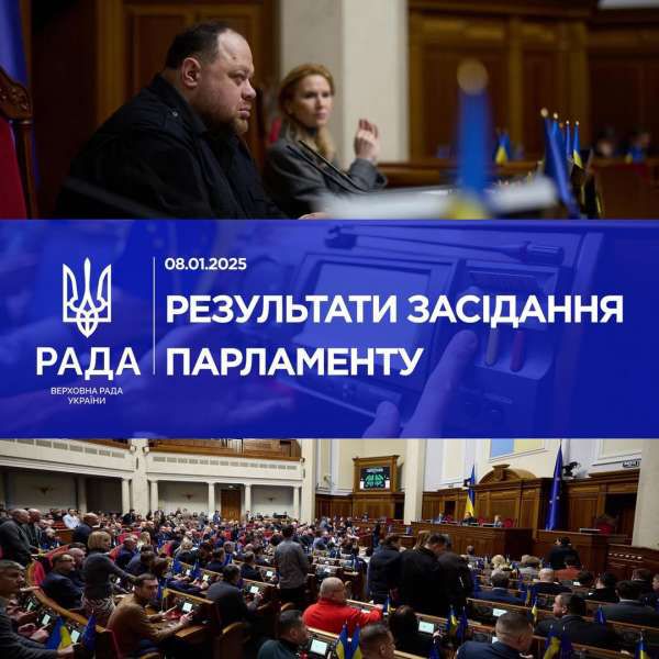 ­­­­­Голова Верховної Ради України Руслан Стефанчук повідомив про результати пленарного засідання 8 січня 2025 року