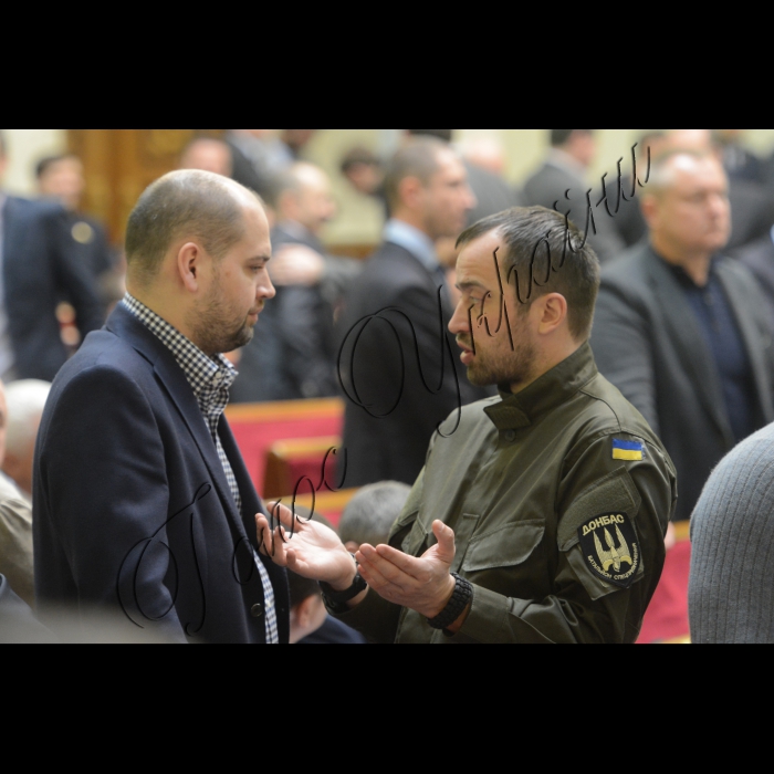 Пленарне засідання ВР 11 лютого 2015. Андрій Журжій, Павло Кишкар 