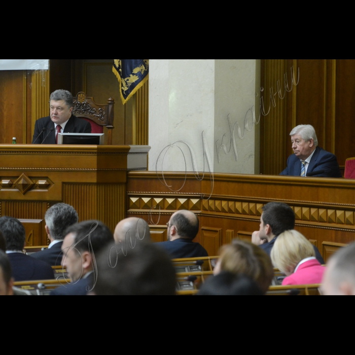 Пленарне засідання ВР 10 лютого 2015. Голосування за кандидатуру генерального прокурора Віктора Шокіна. Президент України Петро Порошенко   