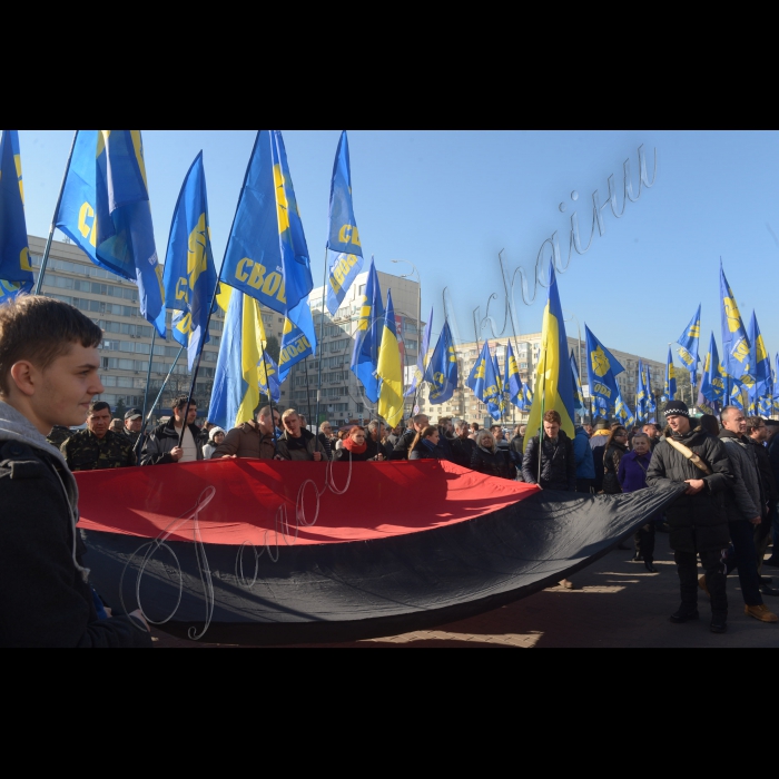 30 жовтня 2014. Засідання Центральної виборчої комісії , на якому передбачається подальше прийняття та оголошення протоколів окружних виборчих комісій про підсумки голосування в загальнодержавному багатомандатному виборчому окрузі в межах ОВО та одномандатних виборчих округах на позачергових виборах народних депутатів України 26 жовтня 2014 року. Паралельно проходив мітинг партії Свобода, де ВО 