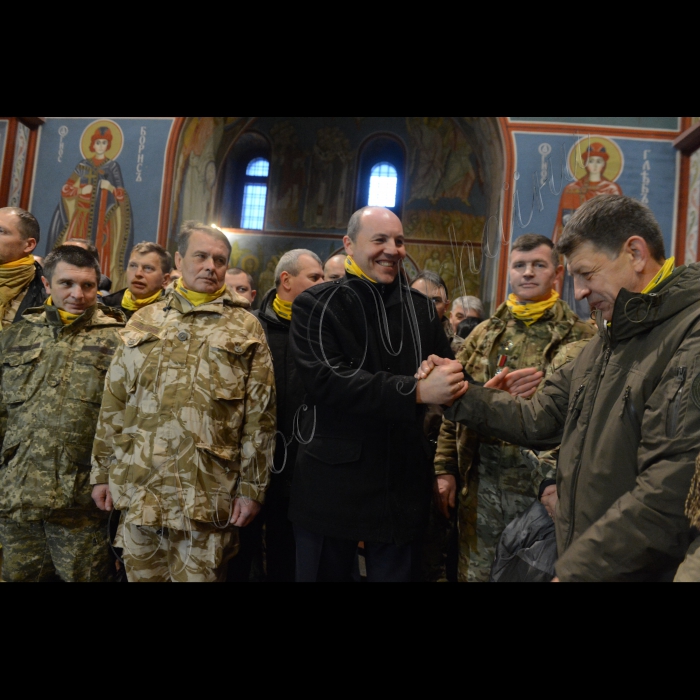 З нагоди річниці створення «Самооборони Майдану» у Михайлівському соборі відбувся збір членів Самооборони за участю першого заступника Голови Верховної Ради України А.Парубія. У заході взяли участь сотники «Самооборони Майдану», комендант Майдану Андрій Парубій, бійці АТО. Під час заходу було проведено молебень за військовими, що боронять східні кордони України в зоні АТО та панахиду за загиблими на Майдані і в АТО. Також відбудеться нагородження волонтерів, сотників, бійців Самооборони із зони АТО.