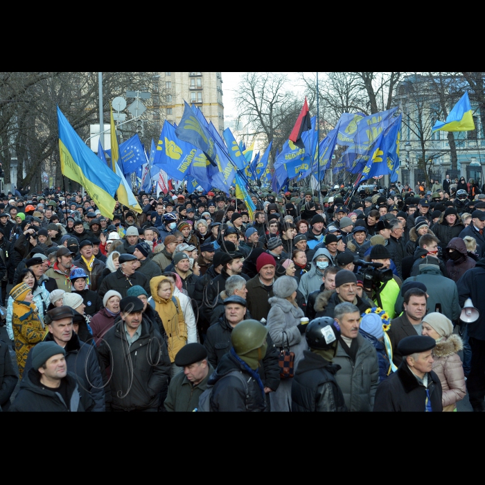 Київ. Хода активістів Євромайдану до Верховної Ради. Вулиці Інститутська, Шовковична, Грушевського та Маріїнський парк. Мітинги та сутички в центрі міста.