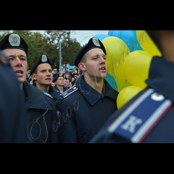 У Національній академії внутрішніх справ відбулась церемонія складання присяги на вірність Українському народові курсантами першого курсу (Київ, пл. Солом’янська, 1).