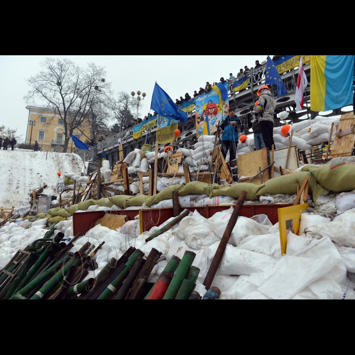 Київ. Майдан Незалежності. Євромайдан, барикади.