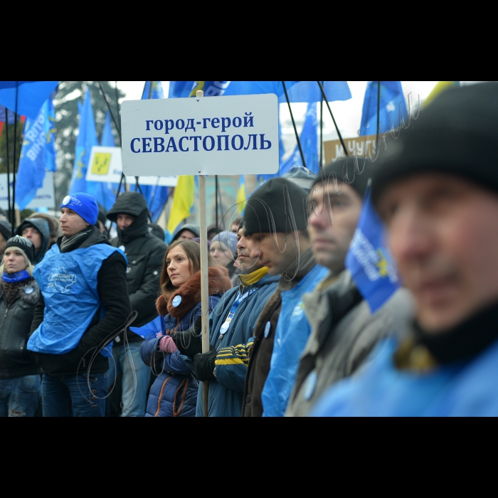 Київ. Мітинг прихильників Партії регіонів у Маріїнському парку. 