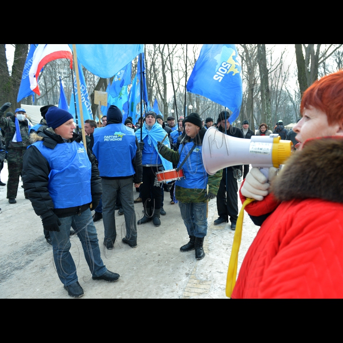 Київ. Мітинг прихильників Партії регіонів у Маріїнському парку. 