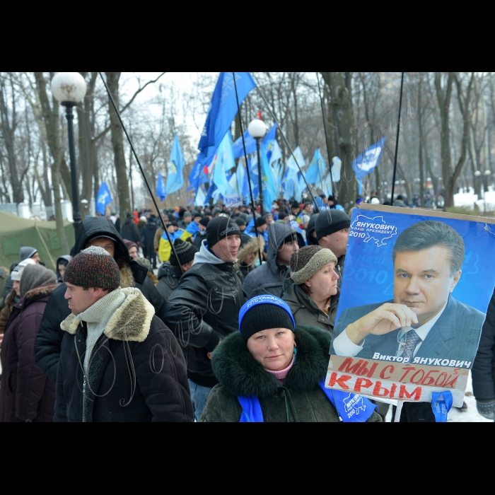 Київ. Мітинг прихильників Партії регіонів у Маріїнському парку. 