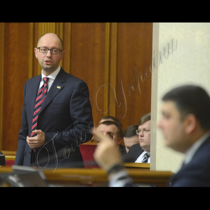 Пленарне засідання Верховної Ради України.
Прем’єр-міністр Арсеній Яценюк 