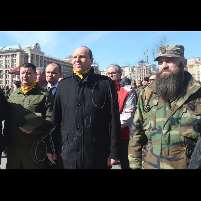 Перший заступник Голови Верховної Ради України Андрій Парубій взяв участь у заході, присвяченому другій річниці створення Національної гвардії України, який проходив на Майдані Незалежності.