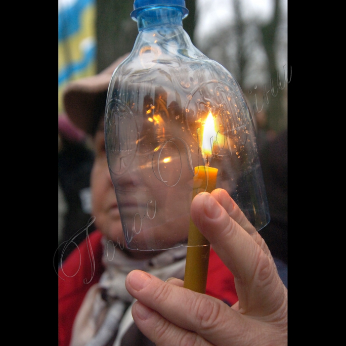 Під час церемонії вшанування пам’яті жертв голодоморів в Києві, в суботу, 27 листопада 2010 р. біля пам’ятника жертвам Голодомору. Цього дня в Україні відбудеться низка меморіальних заходів із вшанування пам’яті жертв Голодомору 1932 -- 1933 років. Щорічно у четверту суботу листопада в Україні відзначається День пам’яті жертв голодоморів і політичних репресій.