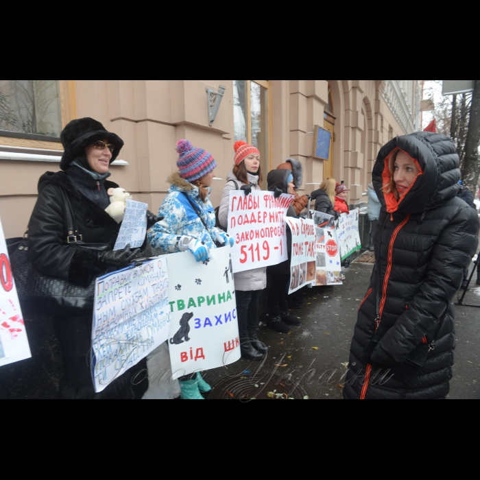 14 листопада 2016 зоозахисники пікетували засідання Погоджувальної ради Верховної Ради з вимогою негайно прийняти законопроект № 5119-1 про посилення кримінальної відповідальності за жорстоке поводження з тваринами, який встановлює покарання до 8 років позбавлення волі.