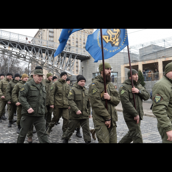 14 березня 2017 ація з нагоди Дня українського добровольця на Майдані Незалежності у м. Києві.
Програмою вшанування українських добровольців також передбачено:
- Урочиста частина із шикуванням батальйону  НГУ ім. С. Кульчицького на Майдані Незалежності та виступи добровольців-волонтерів, представників патріотичних організацій, які формували перші добровольчі батальйони.
- Покладання учасниками заходу квітів до меморіалу Героїв Небесної Сотні.