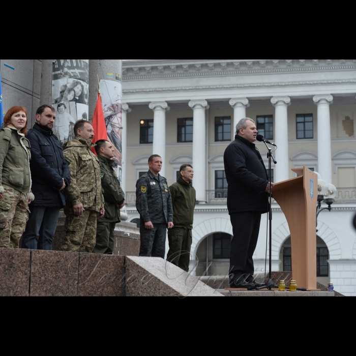 14 березня 2017 ація з нагоди Дня українського добровольця на Майдані Незалежності у м. Києві.
Програмою вшанування українських добровольців також передбачено:
- Урочиста частина із шикуванням батальйону  НГУ ім. С. Кульчицького на Майдані Незалежності та виступи добровольців-волонтерів, представників патріотичних організацій, які формували перші добровольчі батальйони.
- Покладання учасниками заходу квітів до меморіалу Героїв Небесної Сотні.