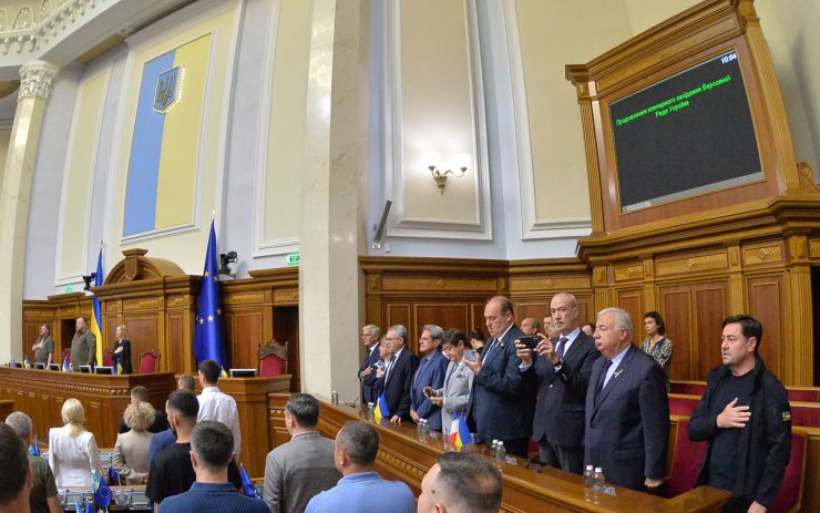 Засідання Верховної Ради України 9 липня. Голова Сенату Французької республіки Жерар Ларше виступив з промовою в українському парламенті.