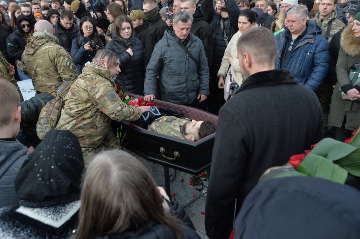 Київ, церемонія прощання з загиблим Героєм України Дмитром Коцюбайлом «Да Вінчі»