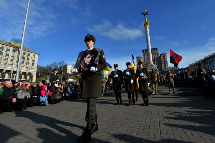 Київ, церемонія прощання з загиблим Героєм України Дмитром Коцюбайлом «Да Вінчі»