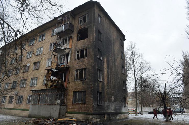 Наслідки ракетного обстрілу столиці 