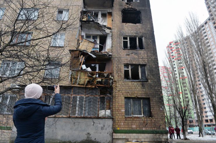 Наслідки ракетного обстрілу столиці 