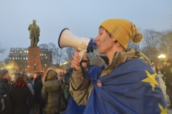 Київ. У парку Т.Шевченка відбувся загальностудентський марш-протест «Ні пакту Путіна-Януковича».


